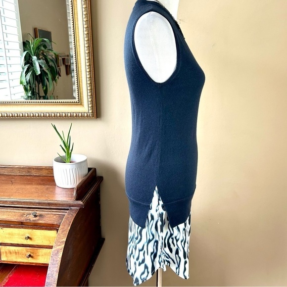 Equipment Portia Abstract Cheetah Dress Ink & Marshmallow Cashmere Silk Size S - Picture 6 of 16